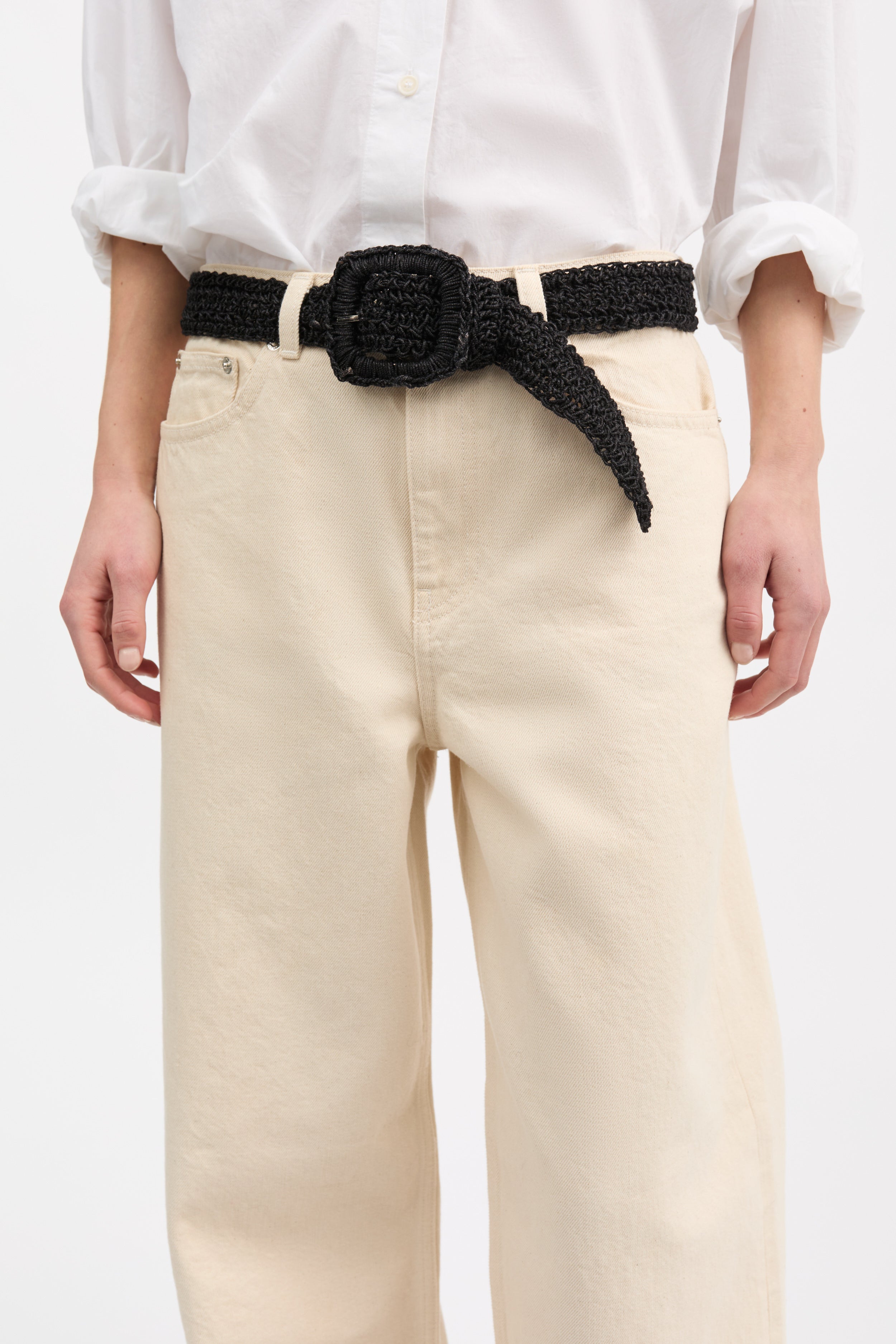 Skall Studio Carla straw belt Belt Black